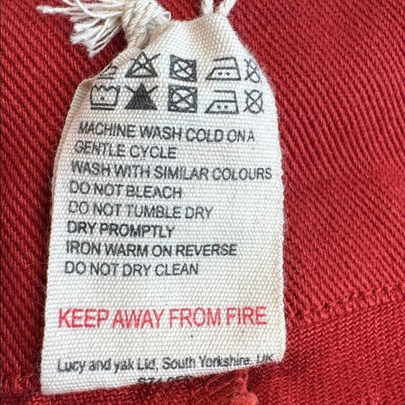 NWT Lucy & Yak Addison Jeans Organic Twill Red Size W30 - Picture 10 of 16